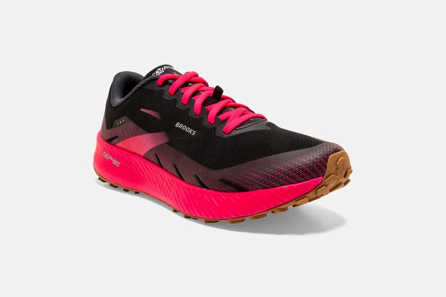 Brooks Catamount Trail Running Shoes - Womens - Black/Red - DY2741368